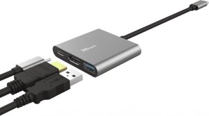 Адаптер Trust Dalyx USB-C 3-в-1 — Type-C HDMI USB