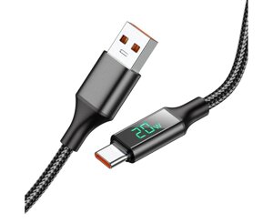 USB-кабель Borofone BU32 з дисплеєм Type-C 3 A 1.2m чорний