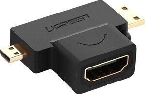 Переходник Ugreen HD129 - mini-Hdmi папа - micro-Hdmi папа - Hdmi мама