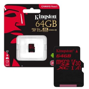 Картка пам'яті Kingston MicroSDXC 64 GB UHS-I A1 (клас 10) без адаптера