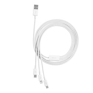 Кабель потрійний 3 конектори Baseus Superior Series USB to M+L+C 1.5m