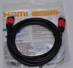 Кабель HDMI-HDMI Red/Gold, пакет, довжина 15 м, ver 1.4.