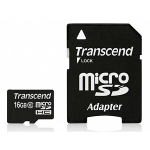 Картка пам'яті microSDHC 16 GB Transcend Class 10 Uhs I з SD адаптером