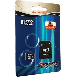 Карта пам'яті DATO microSDHC 8GB Class 4 +SD-адаптер