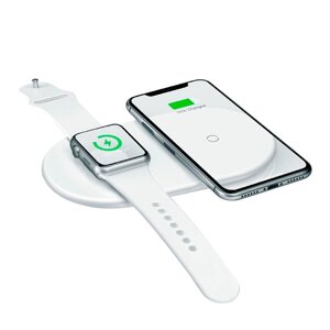 Бездротовий зарядний пристрій Baseus Smart 2in1 Wireless Charger Type-C Version White