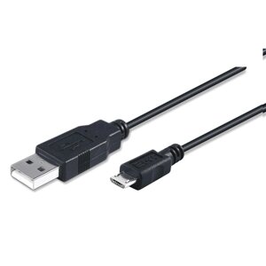 Кабель Usb 2.0 AM/Micro 5 pin 1,8 м, 1 ферит, чорний, Пакет