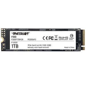 Накопичувач SSD внутрішній Patriot P300 1 TB NVMe M. 2 2280 PCIe 3.0x4 P300P1TBM28