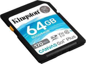 Картка пам'яті SDXC 64 ГБ — Kingston Canvas Go Plus UHS-1 U3 V30 (SDG3/64GB)