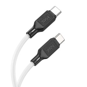 Кабель силіконовий HOCO Type-C to Type-C Cool silicone charging data cable X90 1m 60 W білий