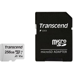Карта пам'яті Transcend microSDXC 256 GB UHS-I U3 300S + SD-адаптер (TS256GUSD300S-A)