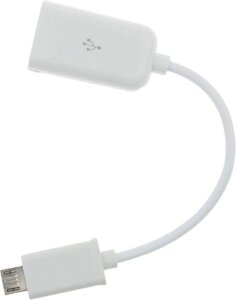 Кабель перехідник OTG cable micro тато — USB мама — 0.16m білий