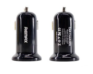 Автомобільний зарядний пристрій Remax Mini USBx2 2.4A/1A Black