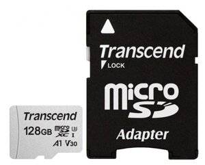 Картка пам'яті microSDXC 128 ГБ Transcend 300S (з адаптером SD)