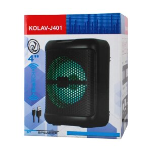 Портативна колонка KOLAV-J401 акустика 4" USB TF FM Bluetooth TWS 3.7V 800mA