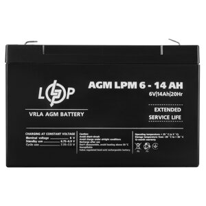 Акумулятор AGM LPM 6V - 14 Ah