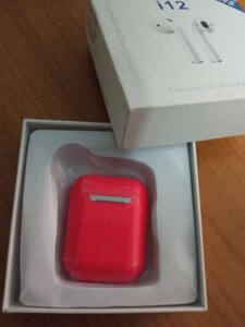 Навушники AirPods i12 повністю бездротові TWS гарнітура червоні