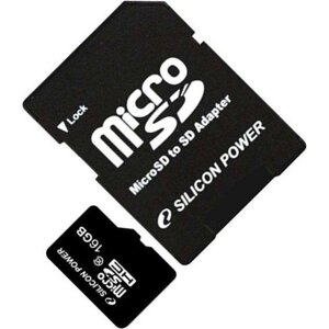 Картка пам'яті MicroSDHC флешкарта 16 GB C10 SILICON POWER + adapter SP016GBSTH010V10SP