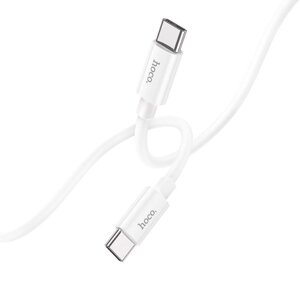 Кабель HOCO Type-C to Type-C Magic silicone PD charging data cable X87 1 метр 60вт білий