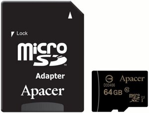 Картка пам'яті MicroSDXC (UHS-1) Apacer 64Gb class 10 (adapter SD)