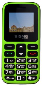 Телефон кнопковий для літніх людей Sigma Mobile Comfort 50 HIT 2020 зелений