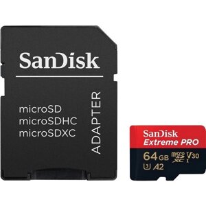 Картка пам'яті MicroSDXC 64 GB UHS-I U3 SanDisk Extreme Pro V30 R200 / W90 MB/s