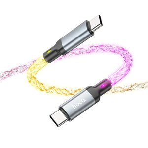 Кабель HOCO Type-C to Type-C Shine charging data cable U112 1m 60 W сіро-прозорий