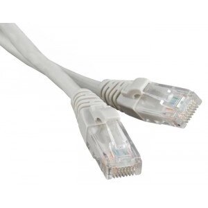 Патч-корд литий. UTP. RJ45. Cat. 5e. 1m. сірий. Cu мідь