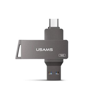 Флешка подвійна USAMS 16 GB US-ZB198 металева Type-C OTG USB3.0