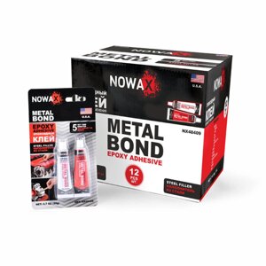 Клей епоксидний двокомпонентний Nowax Metal Bond сталевого кольору 20 г