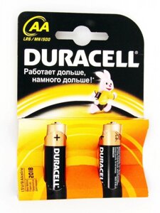 Батарейка Duracell LR06 пальчикова AA — пачка з 2 шт.