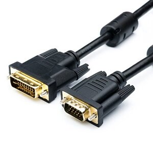 Кабель Vga тато — DVI-I тато 24+5 1.8 метра 2 ферити обплетення