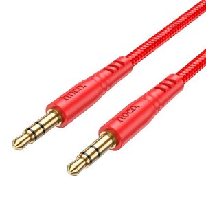 Кабель посилений — аудіосистема HOCO UPA24 Smooth AUX audio cable 3.5 — 3.5 1 метр червоний