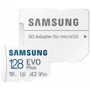 Картка пам'яті Samsung Evo Plus microSDXC 128 GB C10 U3 V30 R130 MB/s (MB-MC128KA/EU)