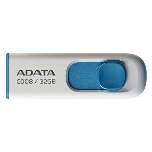 Флешнакопичувач A- Data C008 32 ГБ USB 2.0 білий із блакитним