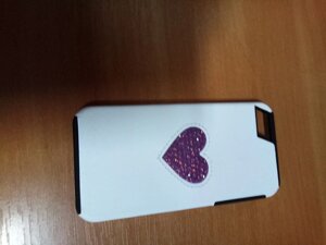 Чохол-накладка Deos Cyclamen Opal Swarovski Heart-біла IPhone 5/5s