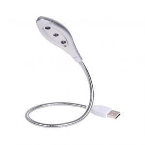 Портативна Led лампа Usb гнучка ніжка 3 діоди