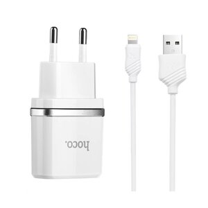 Адаптер сетевой Hoco Lightning cable C11 6957531047735 білий