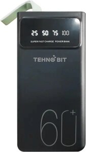 Зовнішній акумулятор Tehno Bit TB-701-60 60000 mAh 2.4 A 2 USB LED ліхтар