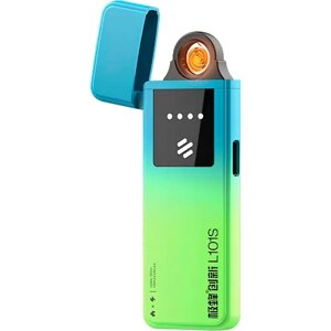 Зажигалка Xiaomi Jifeng L101S Ultra-Thin Rechargeable Lighter Aurora Indigo зеленая 3269964