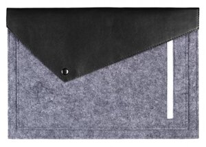 Фетровий чохол — кейс конверт Gmakin GM13 для Apple Macbook Air 13.3 і Pro 13.3 з екошкірою чорний