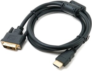 Кабель Dvi-D — HDMI шнур адаптер 2 ферити 1.8 метра чорний
