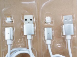 Кабель magnet — micro Usb and Lightning 2 в 1 магнітний