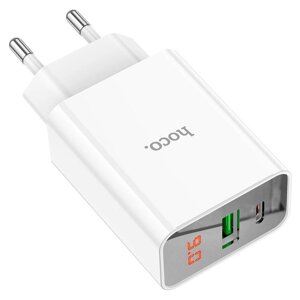 Блок живлення HOCO C100A 2 USB зарядний пристрій з дисплеєм