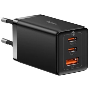 Адаптер мережевий 65 W Baseus Gan5 Pro CCGP120201 3 порти: USB +2 Type-C