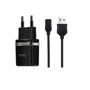 Набір зарядного і кабель Hoco і Micro cable C12 2 USB порт