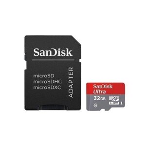 Карта памяти оригинал SanDisk MicroSDHC 32GB (UHS-1) Ultra (Class 10)+SD adapter