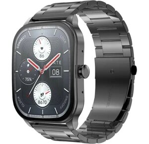 Розумний годинник з металевим ремінцем Xiaomi Amazfit Pop 3s Metal Black (Metallic Strap) чорний