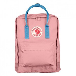 Міський рюкзак Fjallraven Kanken 16 л Classic Рожевий із блакитними ручками