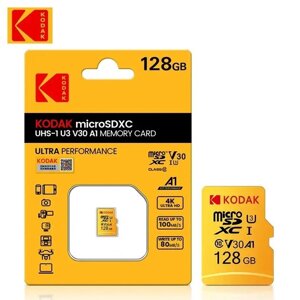 Картка пам'яті MicroSD 128 GB Kodak UHS-I U3 V30 A1 Class 10
