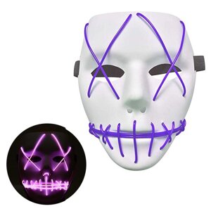 Неонова маска для вечірок із підсвіткою LED Mask 1 Violet